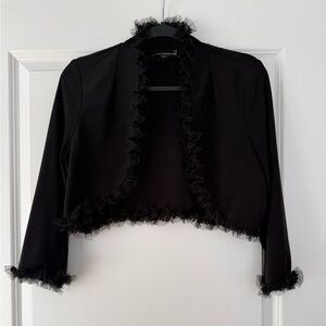 Elegant Black Ruffled Women's Top